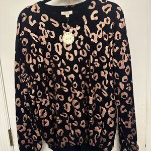ODDY Leopard Copper Print Sweater Size M/L